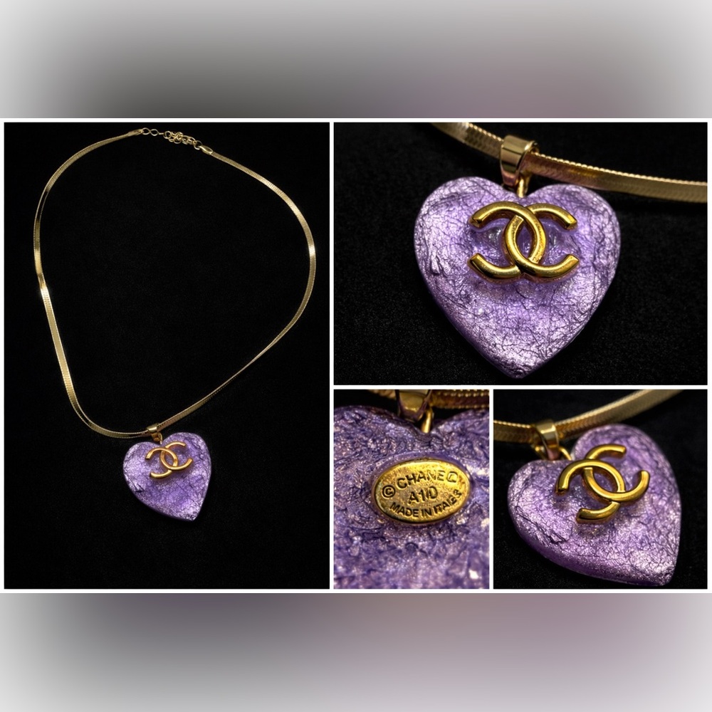 Stamped Chanel Purple Pendant